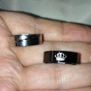 Men's Silver and Brown Crown Rings